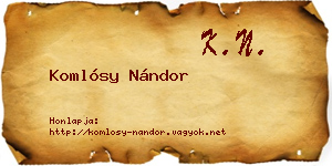 Komlósy Nándor névjegykártya